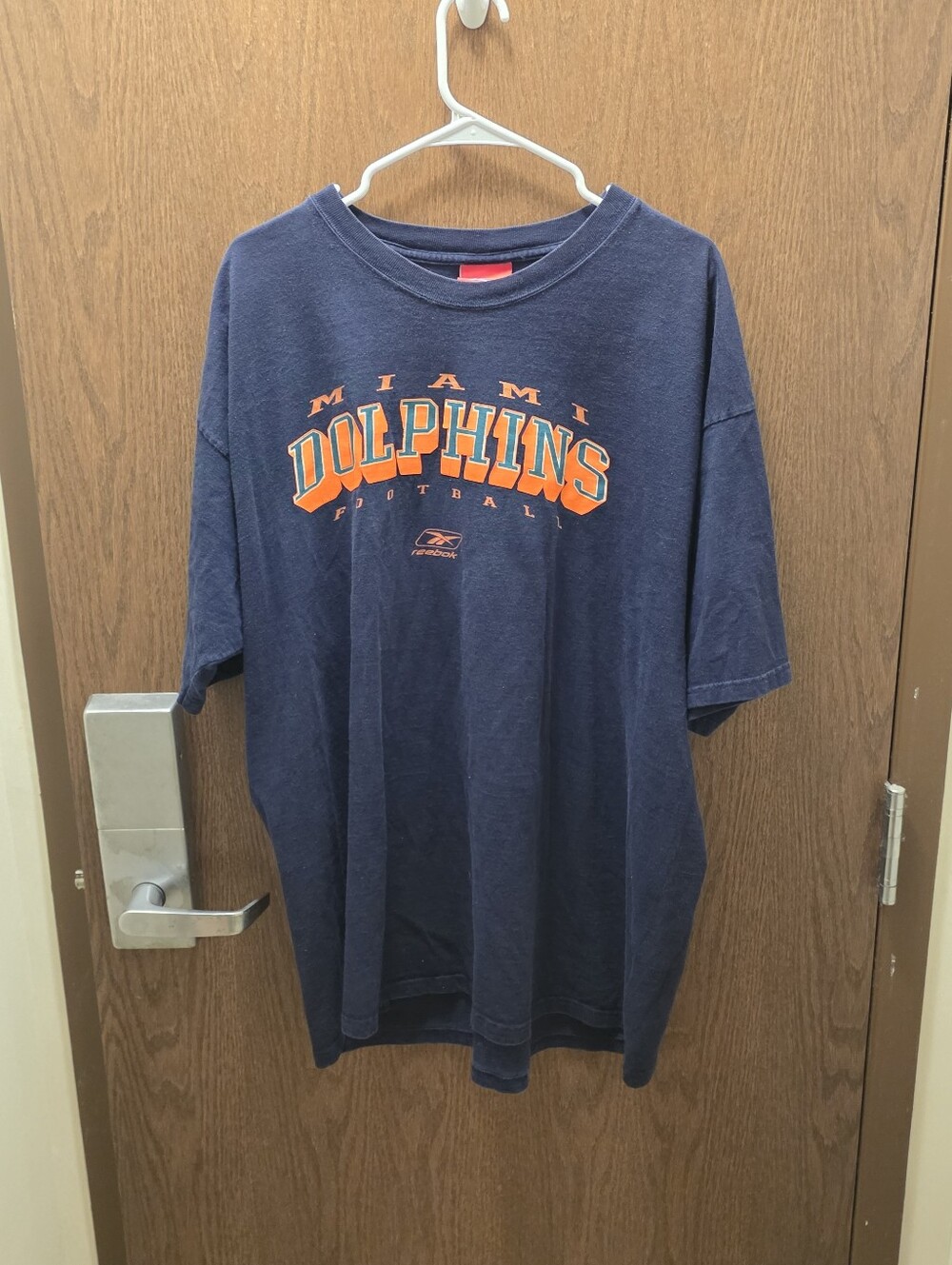 Reebok Navy Miami Dolphins Graphic Tee with Orange Logo